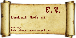 Bambach Noémi névjegykártya